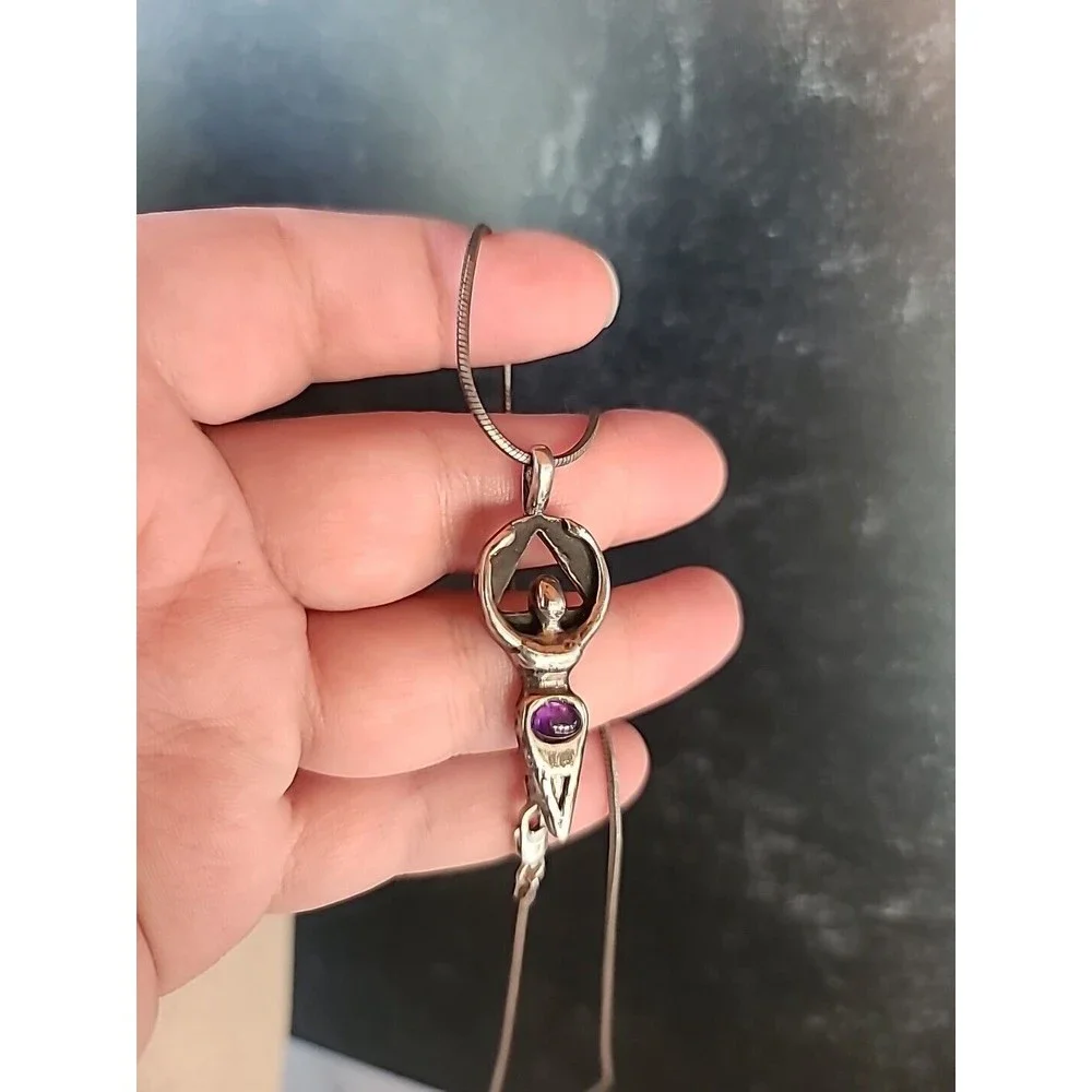 Vintage 925 Figural Amethyst Jewelry Set - Picture 6 of 10